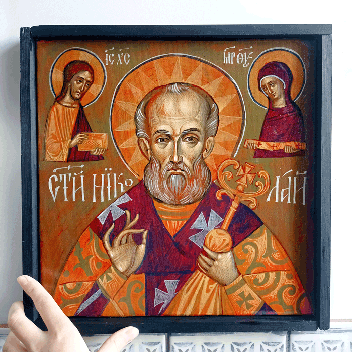 Święty Mikołaj - Ikona z ramą